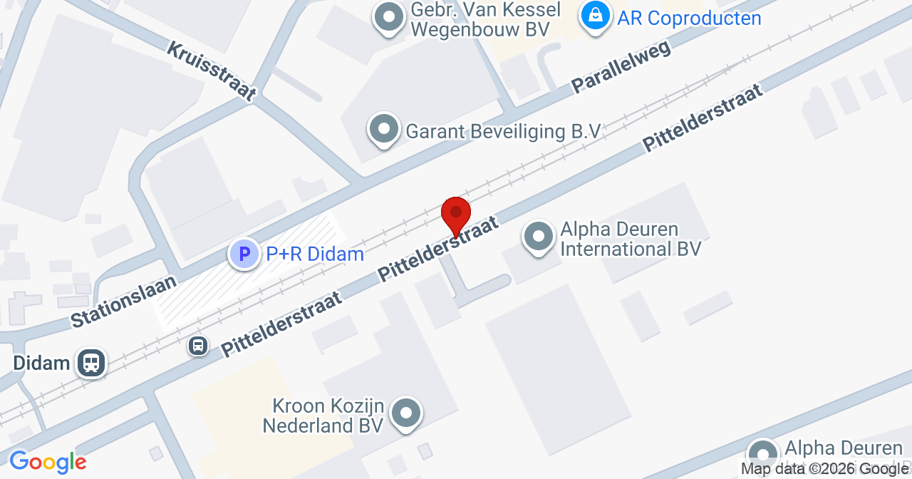 Kaart van het incident in Didam met de aanrijroutes van de gealarmeerde eenheden