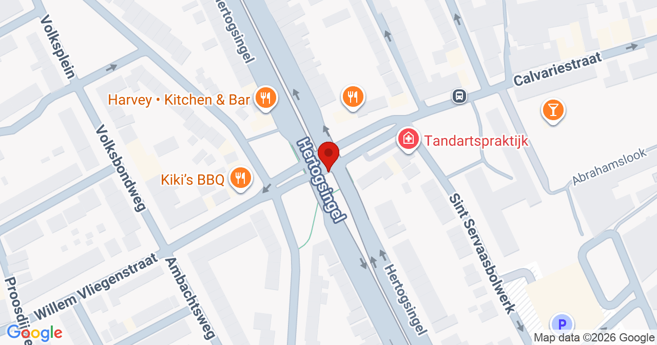 Kaart van het incident in Maastricht met de aanrijroutes van de gealarmeerde eenheden