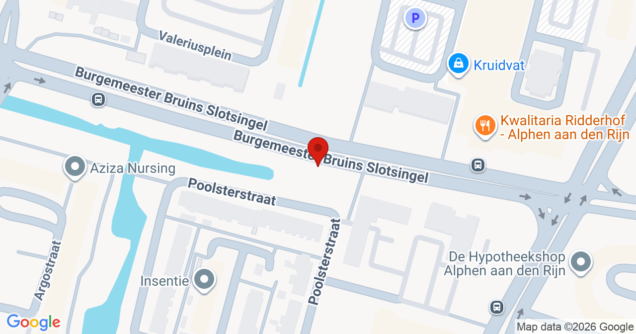 Kaart van het incident in Alphen aan den Rijn met de aanrijroutes van de gealarmeerde eenheden