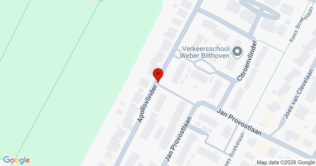 Kaart van het incident in Bilthoven met de aanrijroutes van de gealarmeerde eenheden