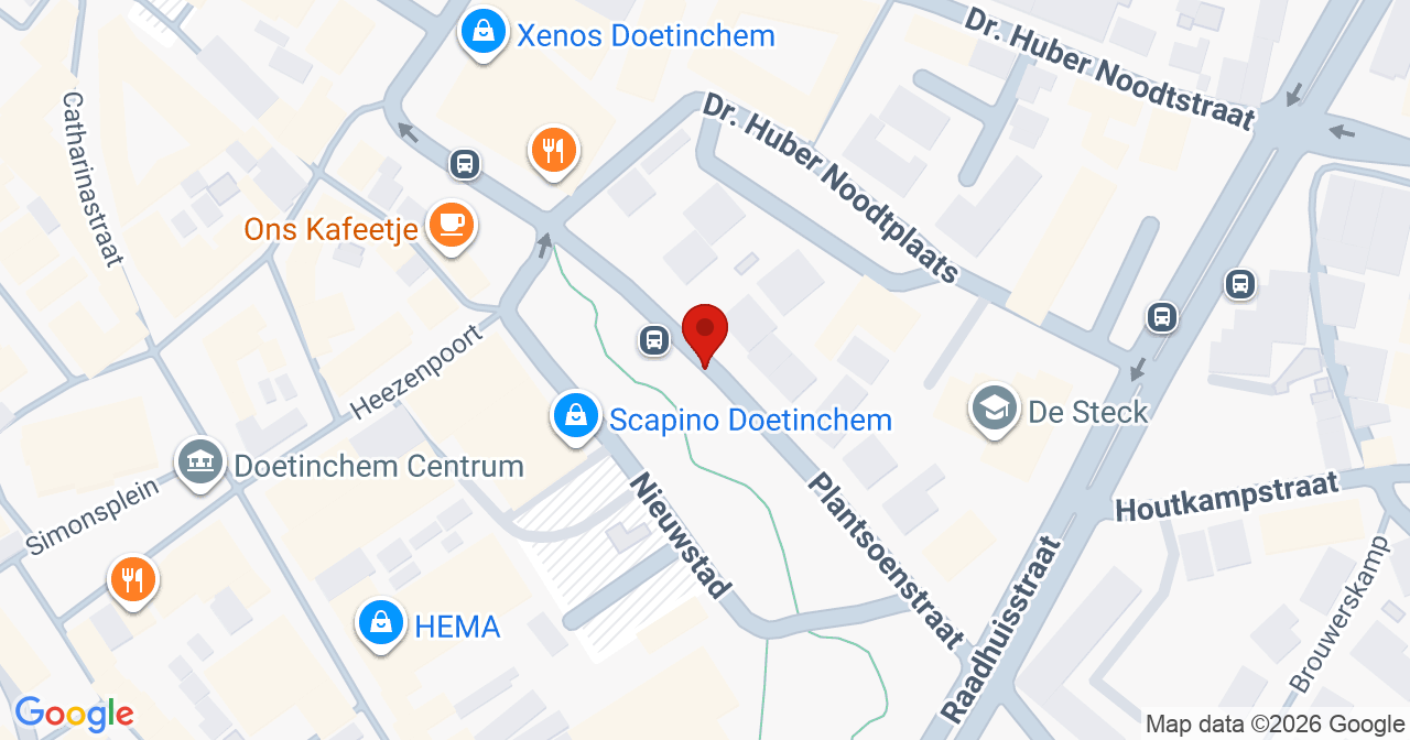 Kaart van het incident in Doetinchem met de aanrijroutes van de gealarmeerde eenheden
