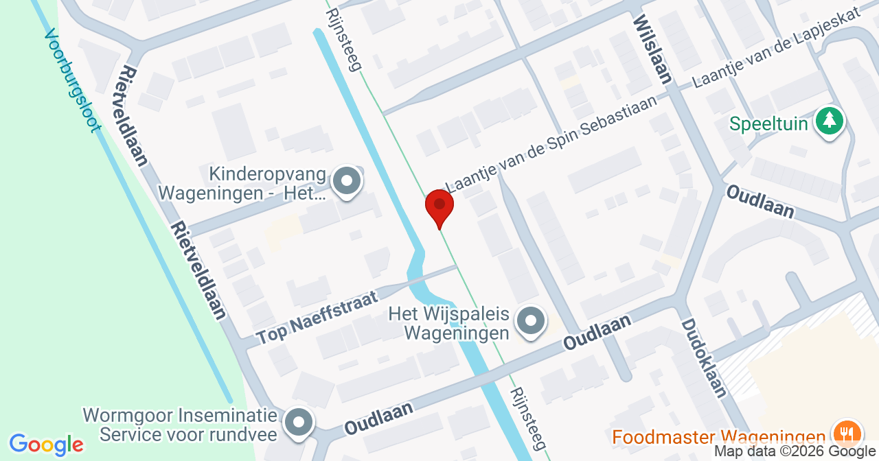 Kaart van het incident in Wageningen met de aanrijroutes van de gealarmeerde eenheden