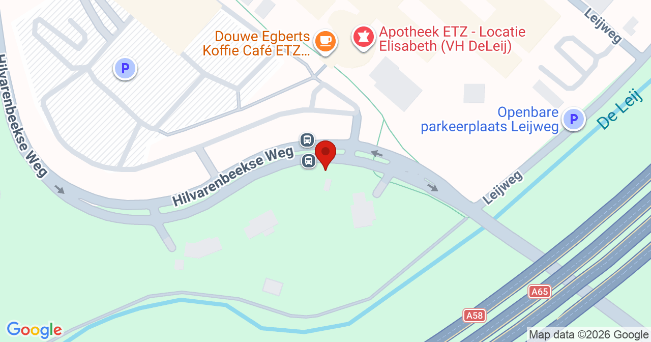 Kaart van het incident in Tilburg met de aanrijroutes van de gealarmeerde eenheden