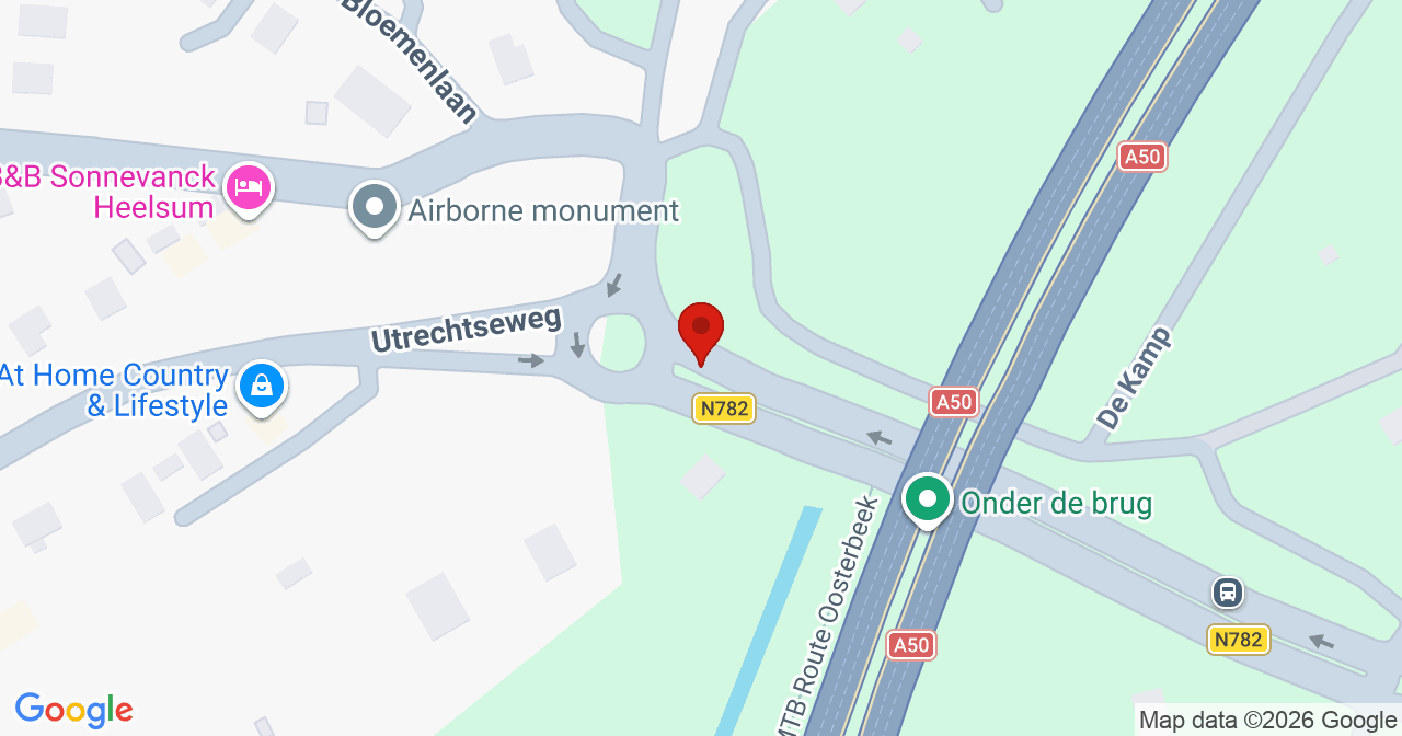 Kaart van het incident in Heelsum met de aanrijroutes van de gealarmeerde eenheden