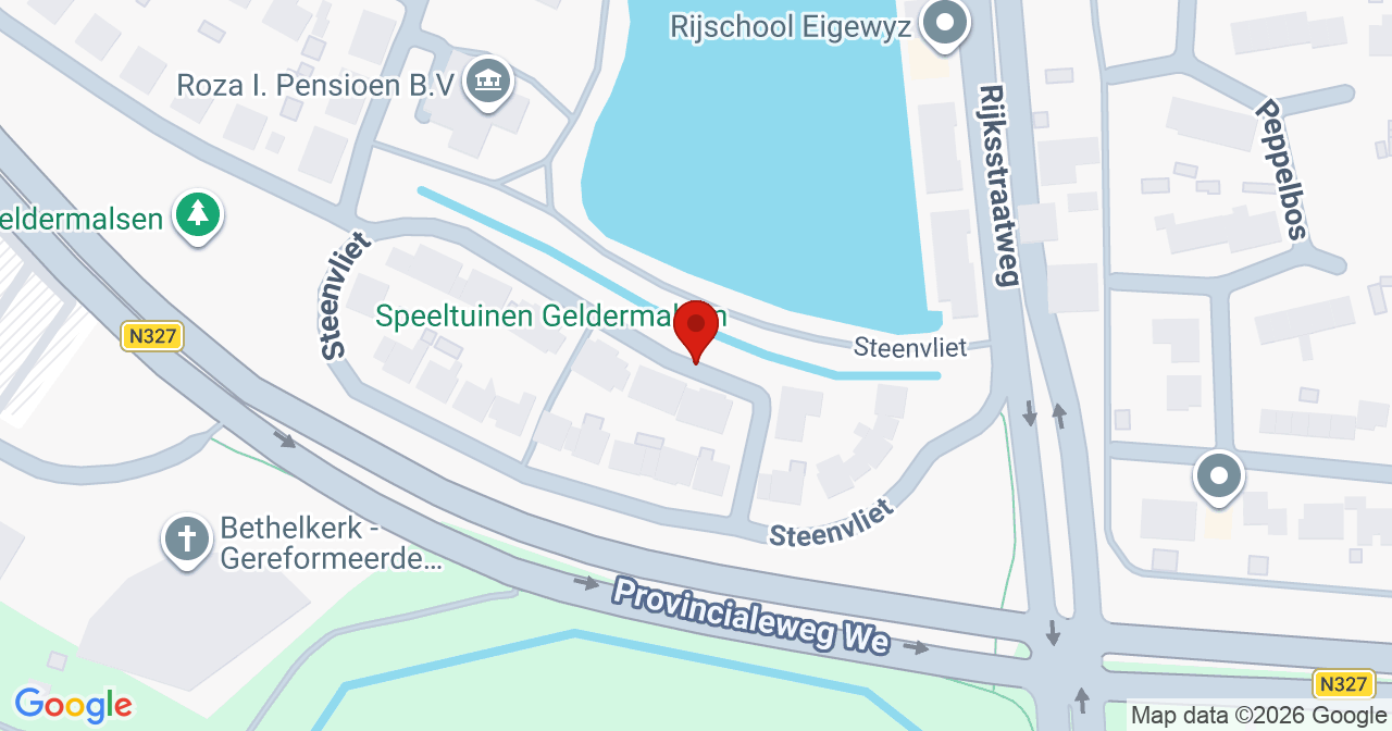 Kaart van het incident in Geldermalsen met de aanrijroutes van de gealarmeerde eenheden