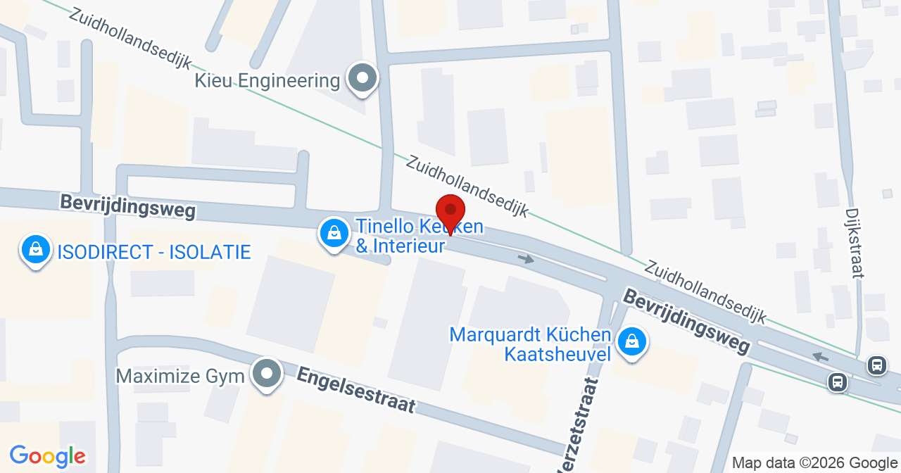 Kaart van het incident in Kaatsheuvel met de aanrijroutes van de gealarmeerde eenheden
