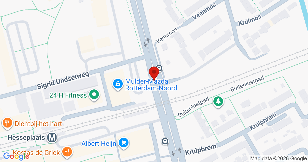 Kaart van het incident in Rotterdam met de aanrijroutes van de gealarmeerde eenheden