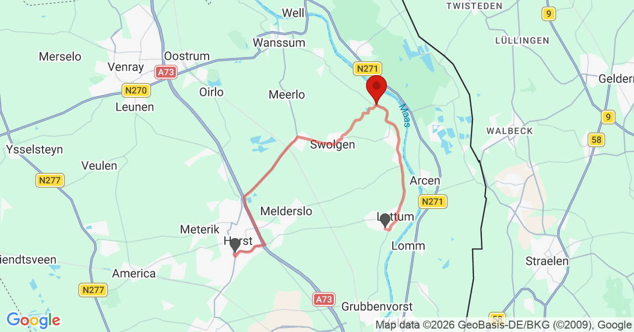 Kaart van het incident in Broekhuizenvorst met de aanrijroutes van de gealarmeerde eenheden