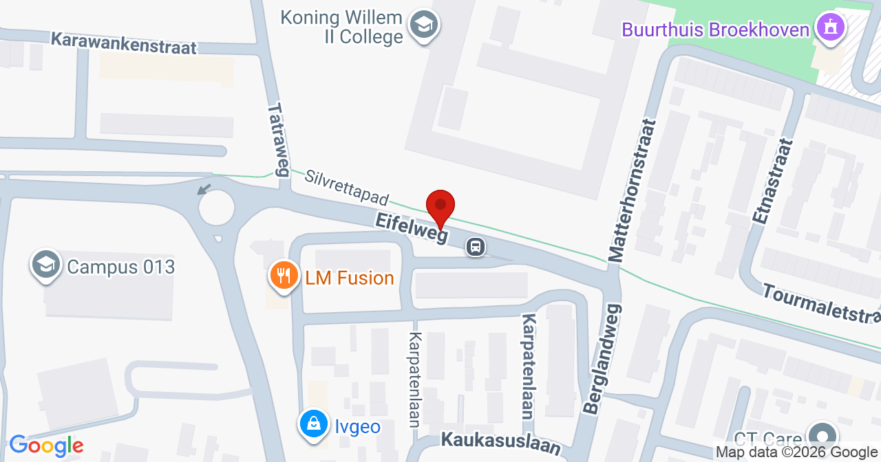 Kaart van het incident in Tilburg met de aanrijroutes van de gealarmeerde eenheden