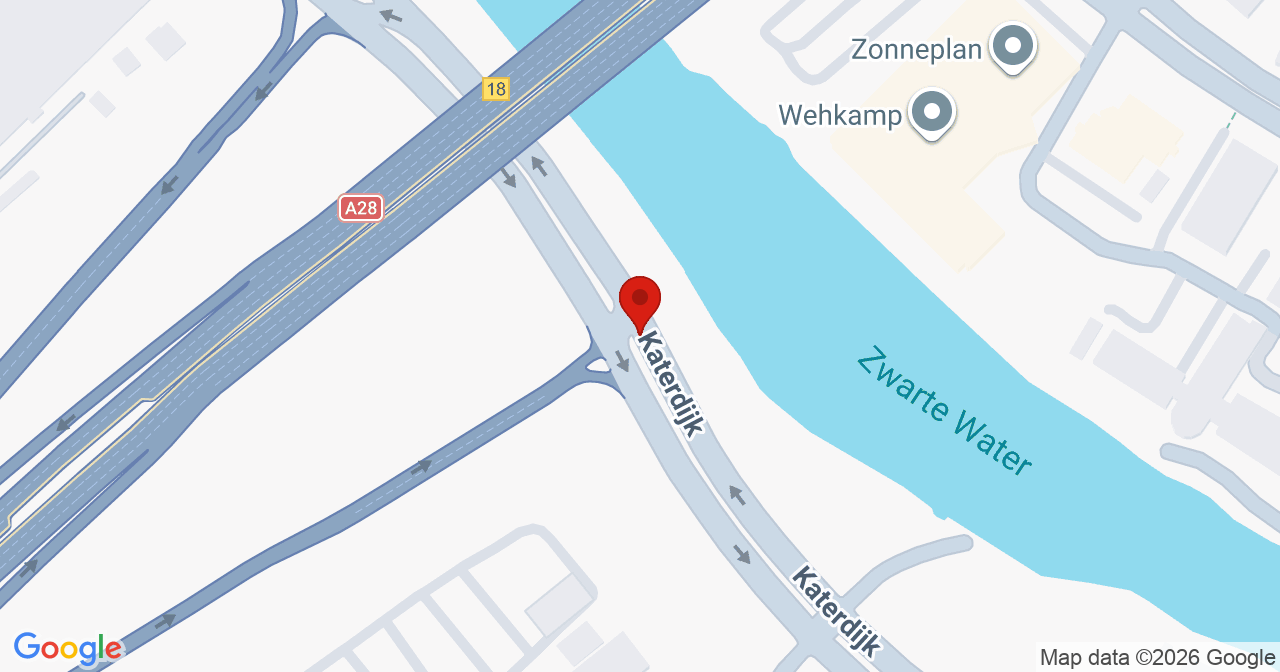 Kaart van het incident in Zwolle met de aanrijroutes van de gealarmeerde eenheden
