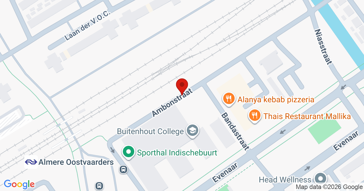 Kaart van het incident in Almere met de aanrijroutes van de gealarmeerde eenheden
