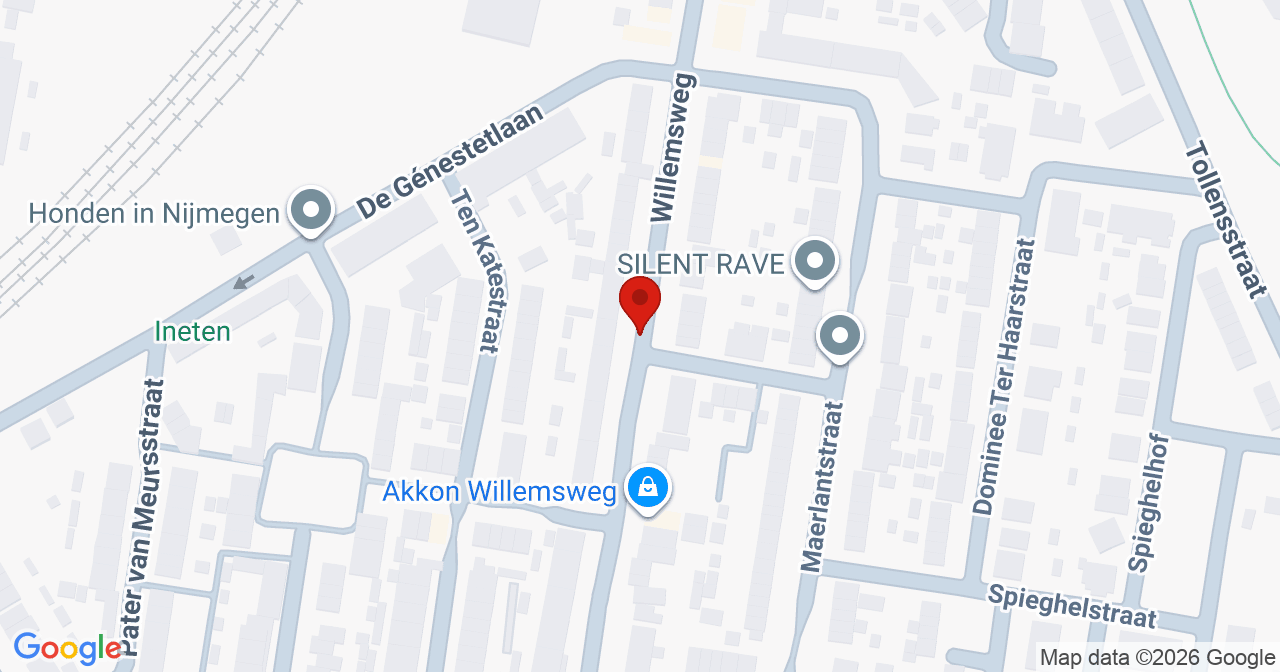 Kaart van het incident in Nijmegen met de aanrijroutes van de gealarmeerde eenheden