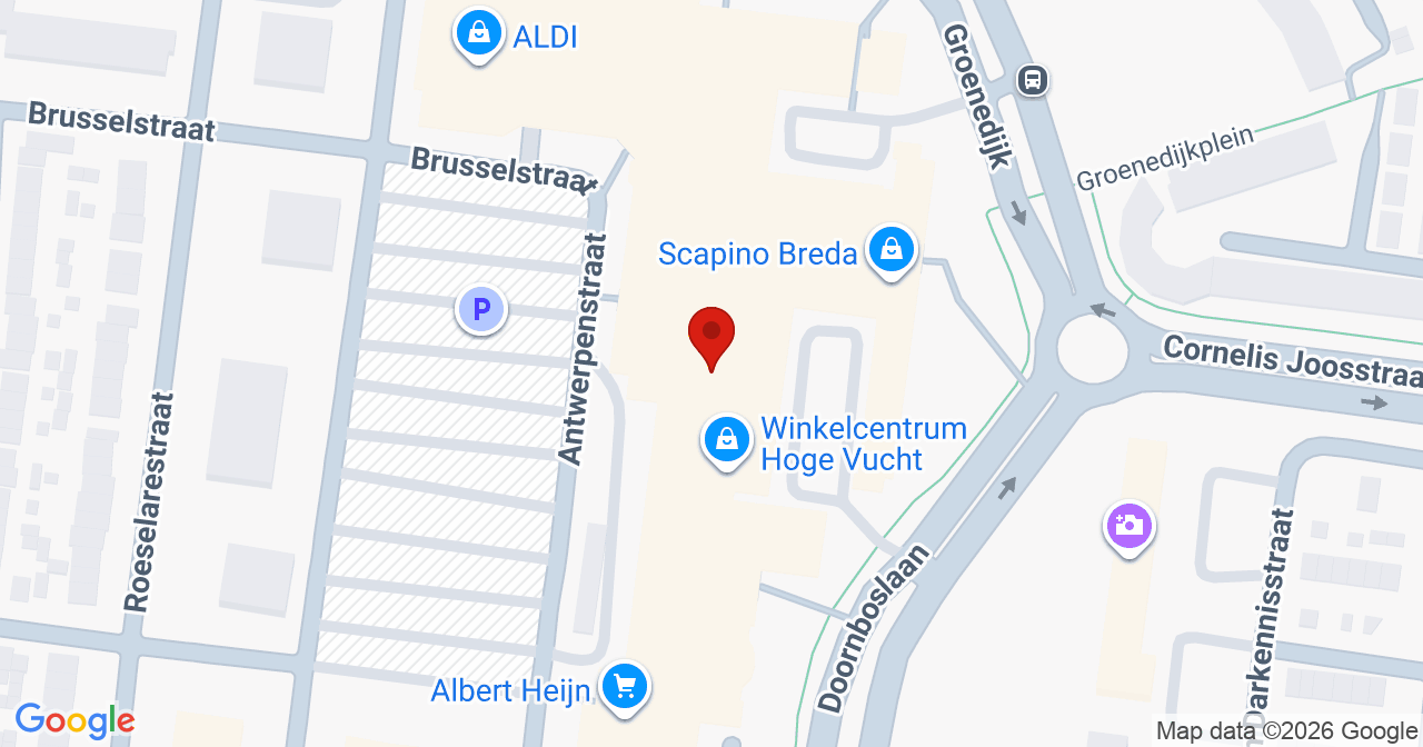 Kaart van het incident in Breda met de aanrijroutes van de gealarmeerde eenheden
