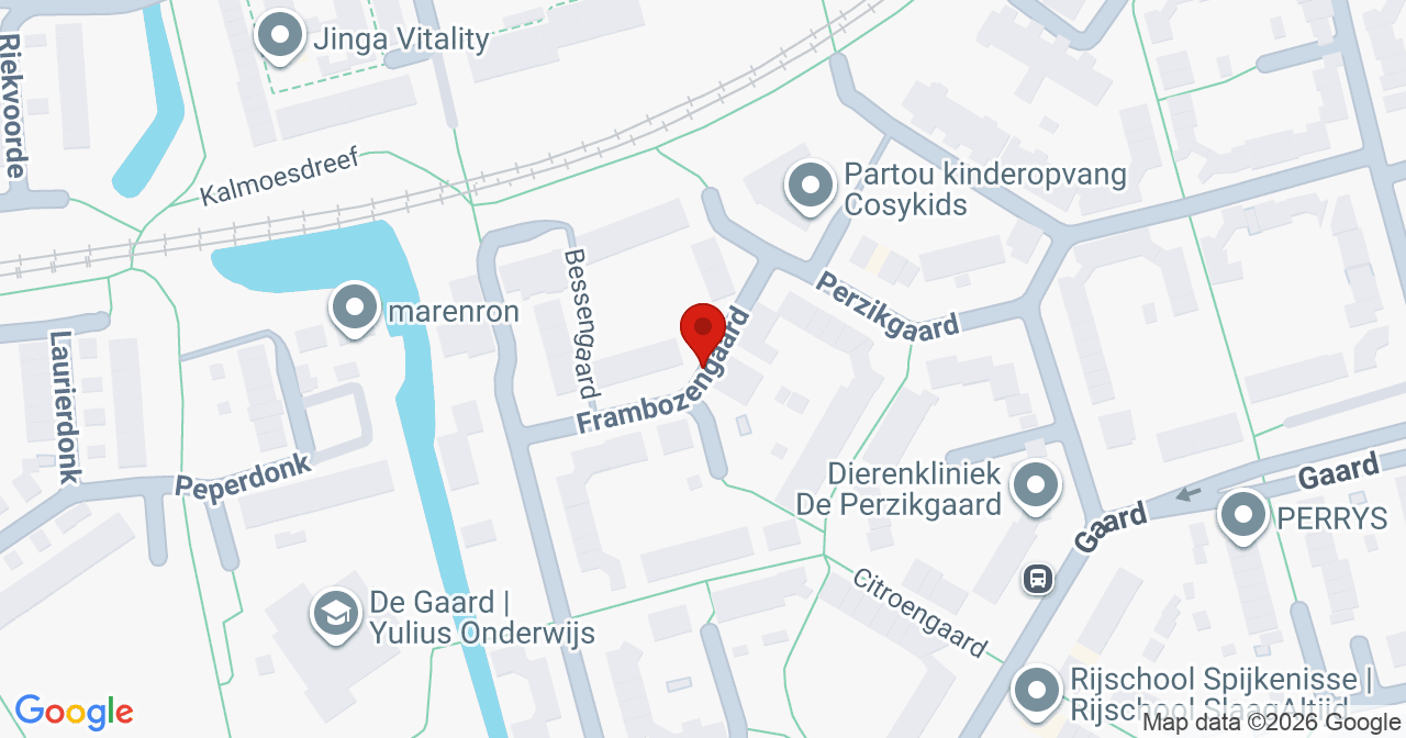 Kaart van het incident in Spijkenisse met de aanrijroutes van de gealarmeerde eenheden