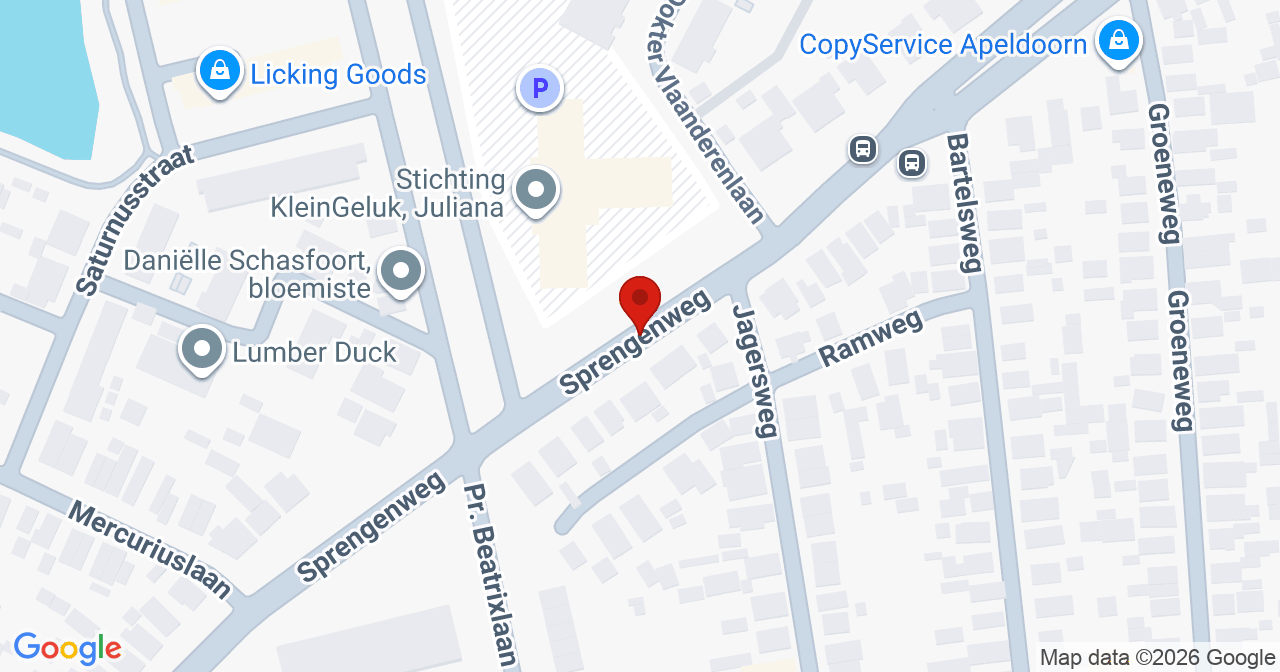 Kaart van het incident in Apeldoorn met de aanrijroutes van de gealarmeerde eenheden