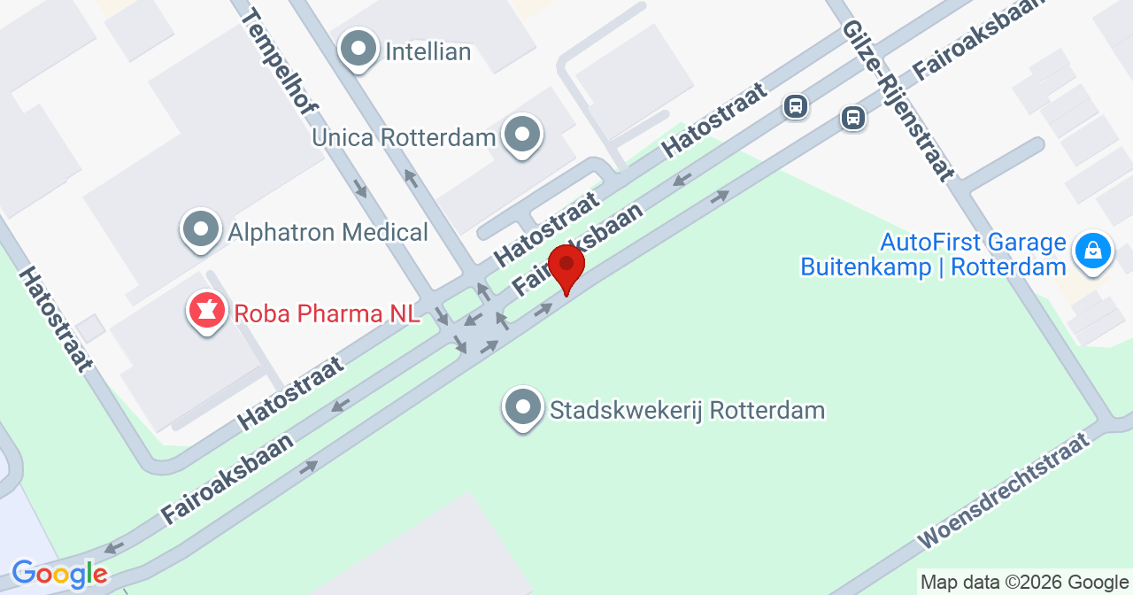 Kaart van het incident in Rotterdam met de aanrijroutes van de gealarmeerde eenheden