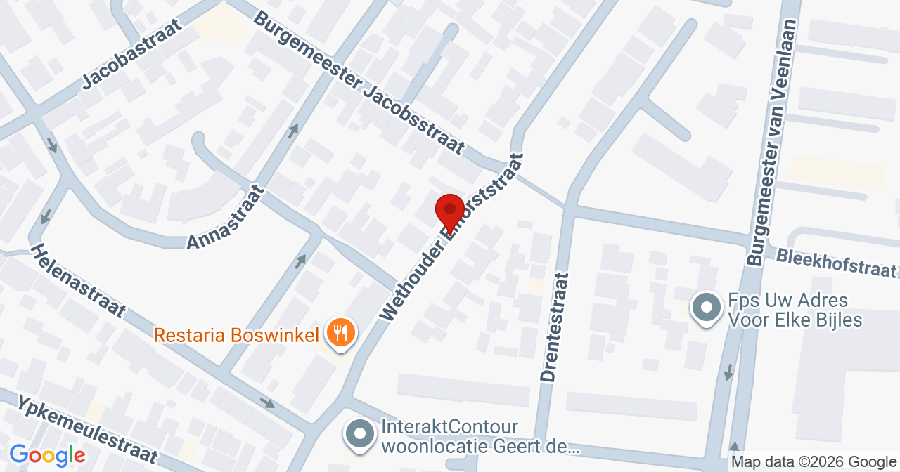Kaart van het incident in Enschede met de aanrijroutes van de gealarmeerde eenheden