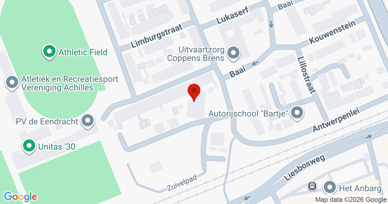 Kaart van het incident in Etten-Leur met de aanrijroutes van de gealarmeerde eenheden