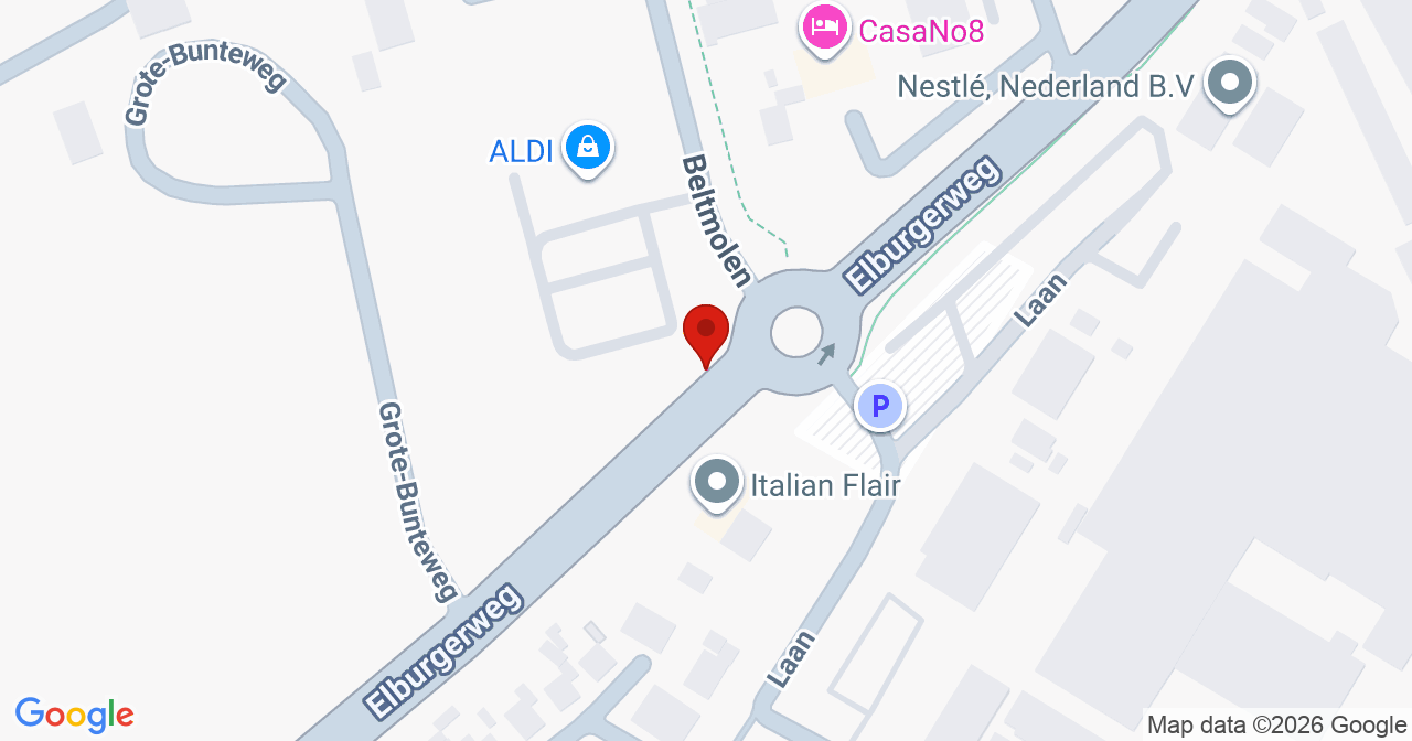 Kaart van het incident in Nunspeet met de aanrijroutes van de gealarmeerde eenheden
