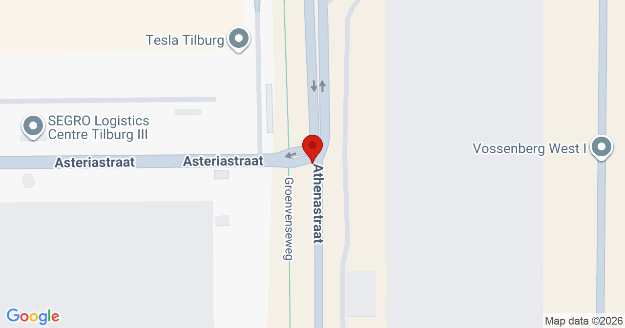 Kaart van het incident in Tilburg met de aanrijroutes van de gealarmeerde eenheden
