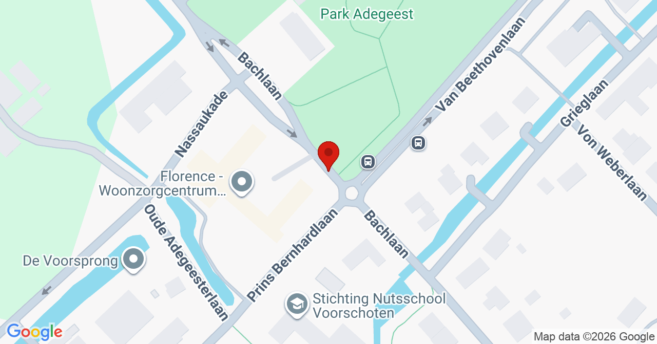 Kaart van het incident in Voorschoten met de aanrijroutes van de gealarmeerde eenheden