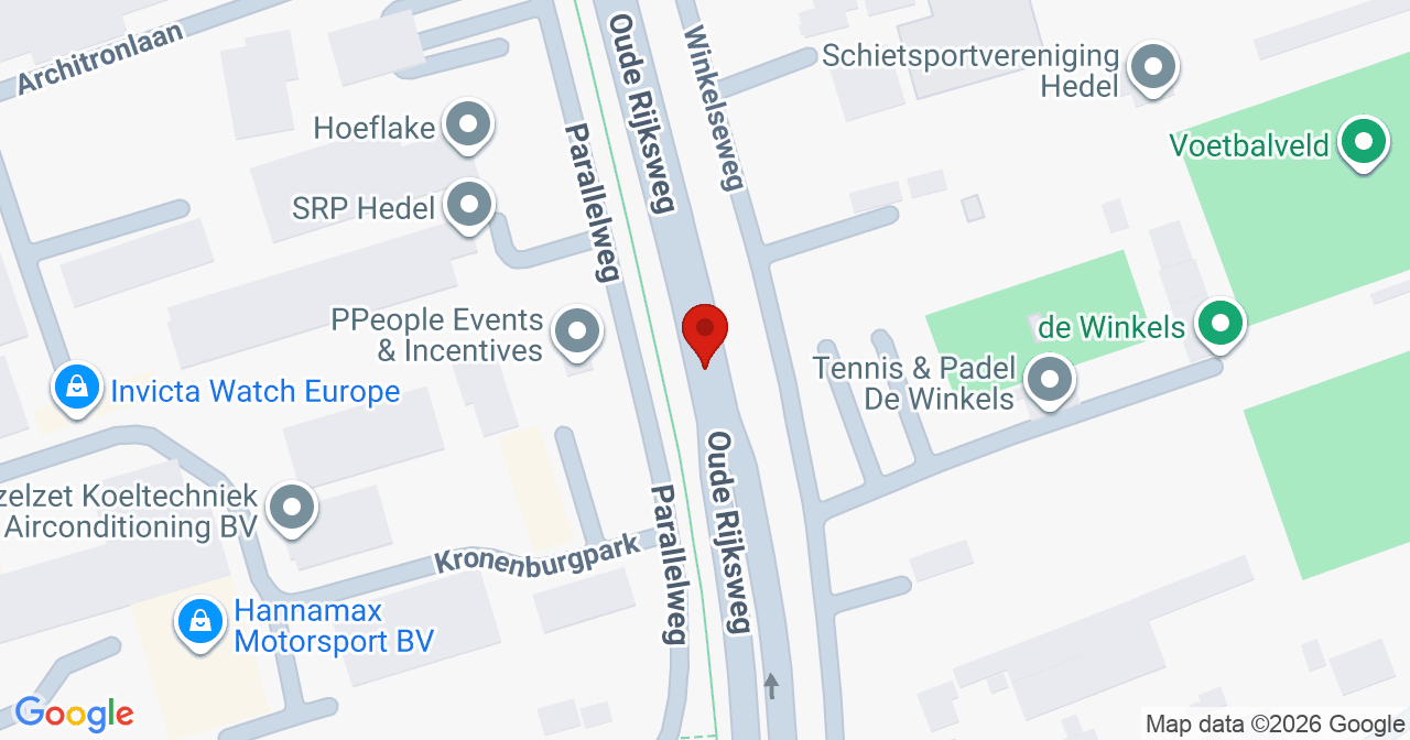 Kaart van het incident in Hedel met de aanrijroutes van de gealarmeerde eenheden