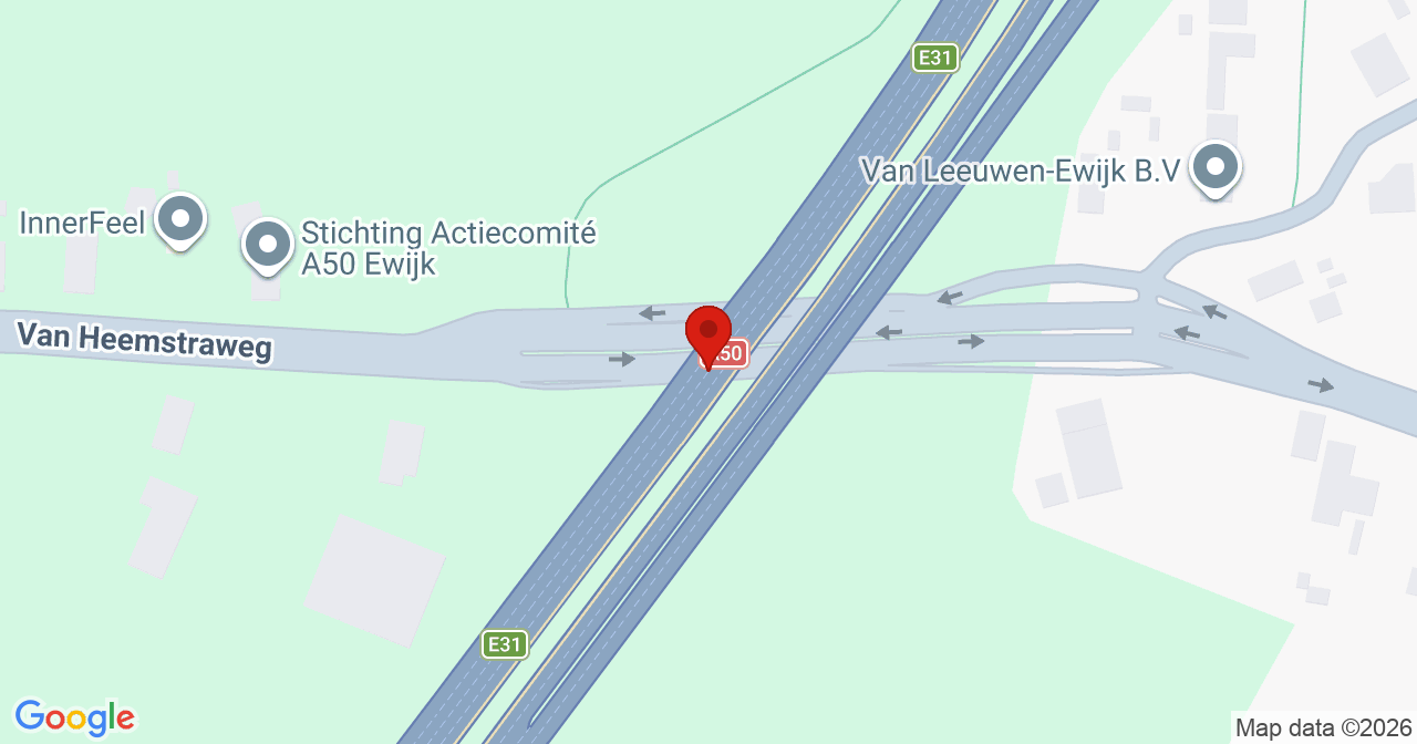 Kaart van het incident in Ewijk met de aanrijroutes van de gealarmeerde eenheden