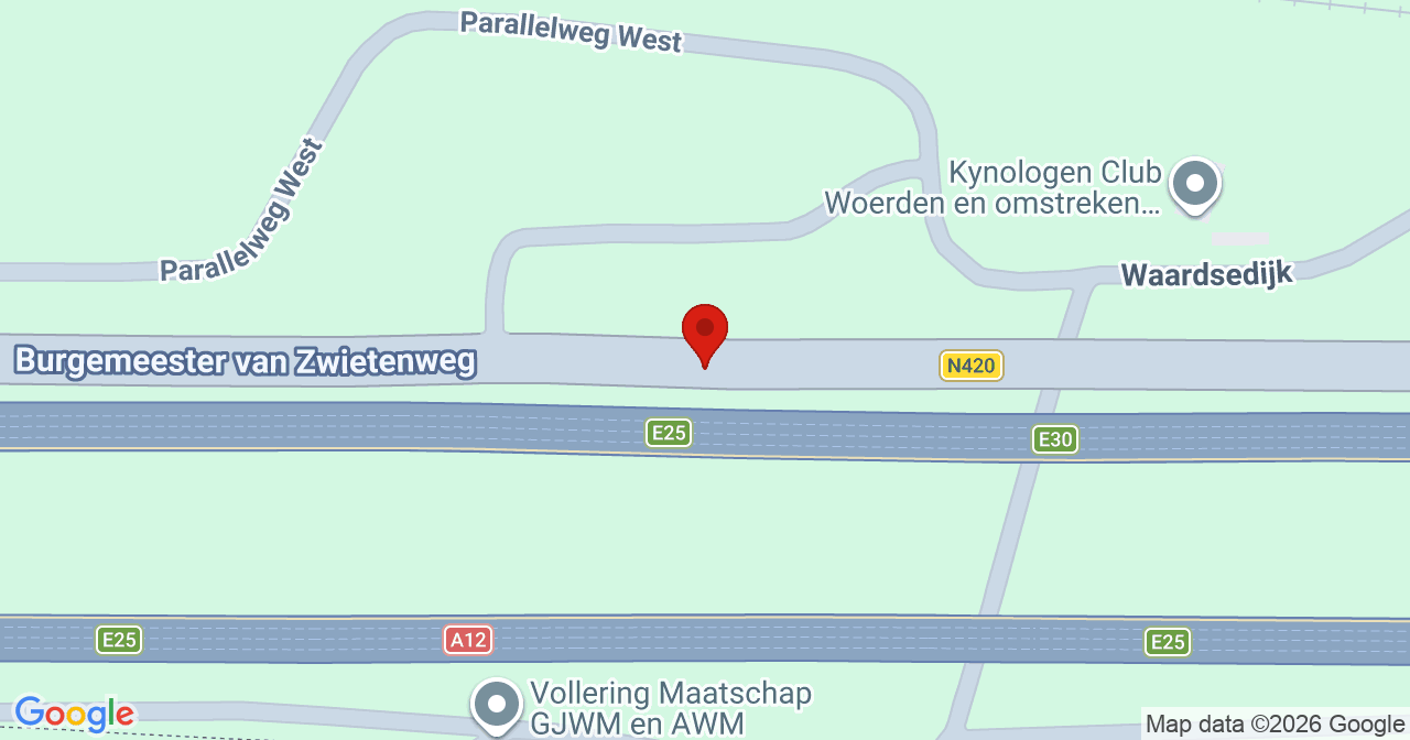 Kaart van het incident in Woerden met de aanrijroutes van de gealarmeerde eenheden