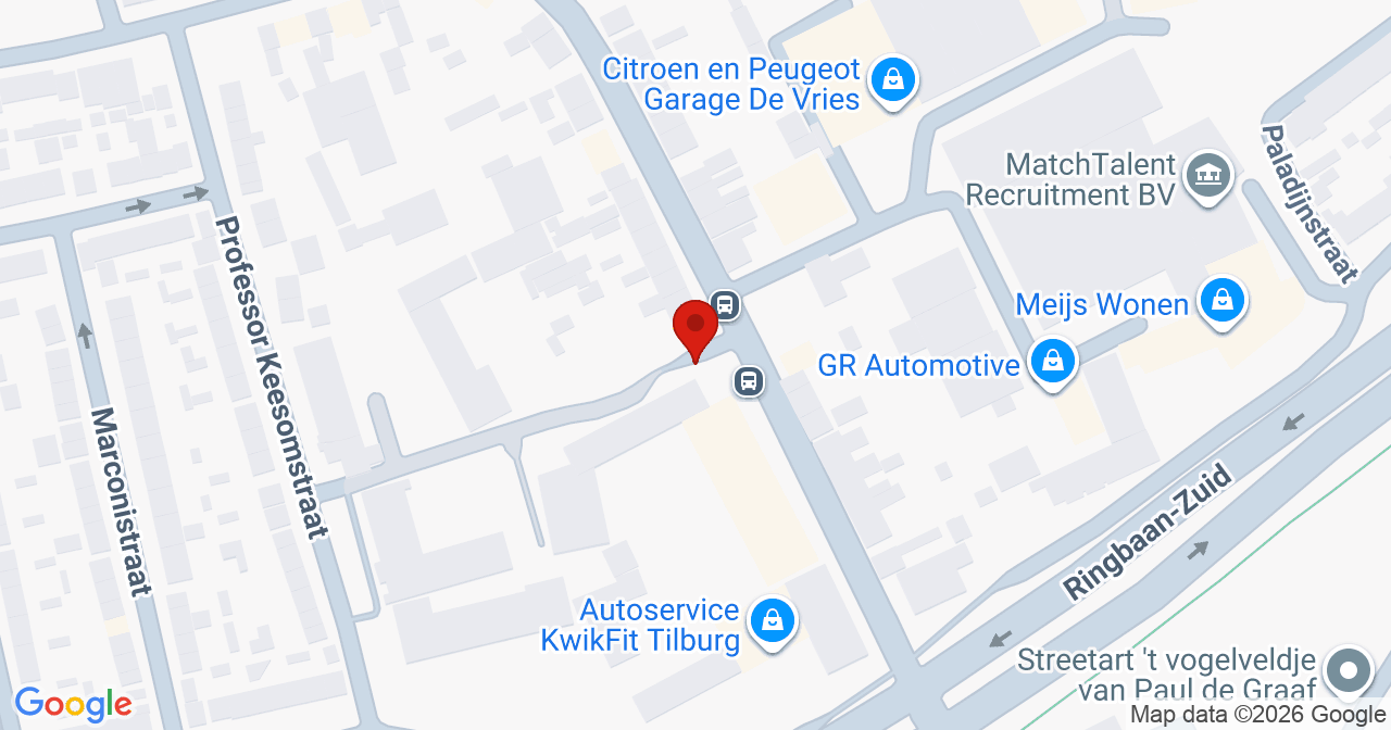 Kaart van het incident in Tilburg met de aanrijroutes van de gealarmeerde eenheden