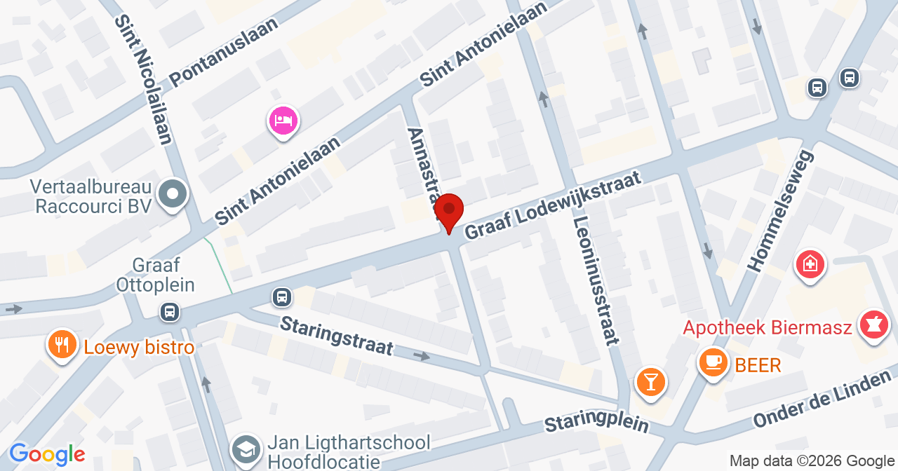 Kaart van het incident in Arnhem met de aanrijroutes van de gealarmeerde eenheden