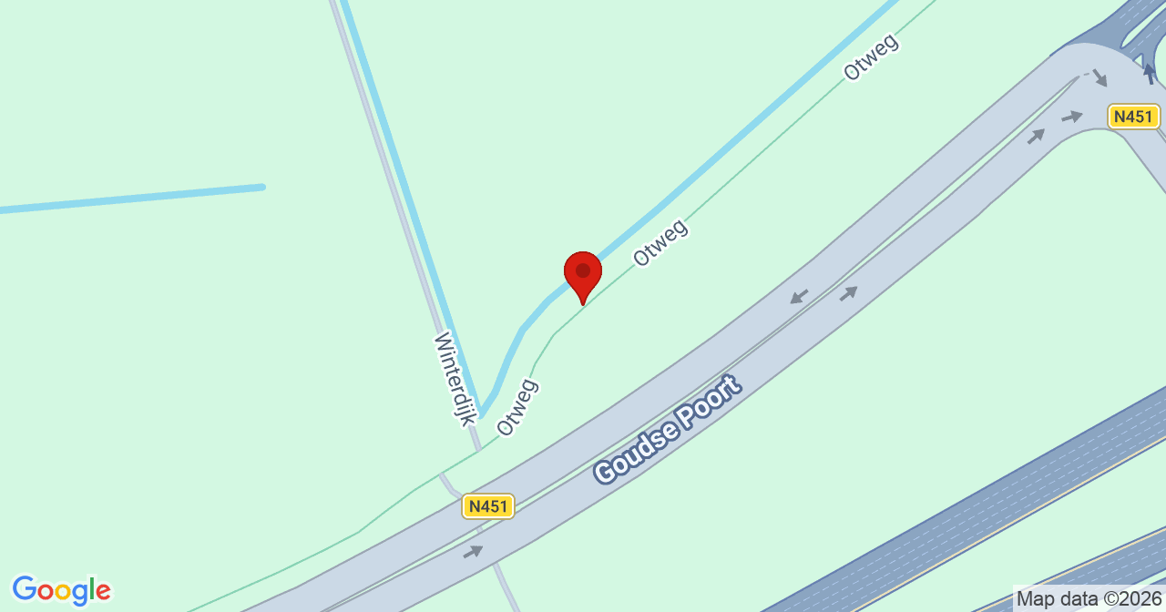 Kaart van het incident in Waddinxveen met de aanrijroutes van de gealarmeerde eenheden