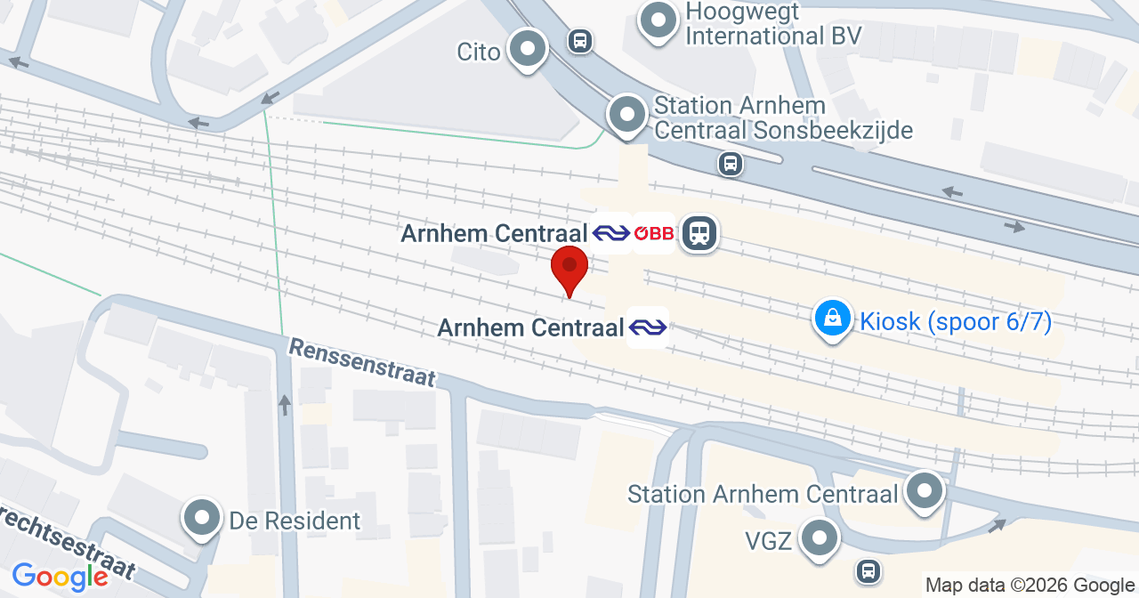 Kaart van het incident in Arnhem met de aanrijroutes van de gealarmeerde eenheden