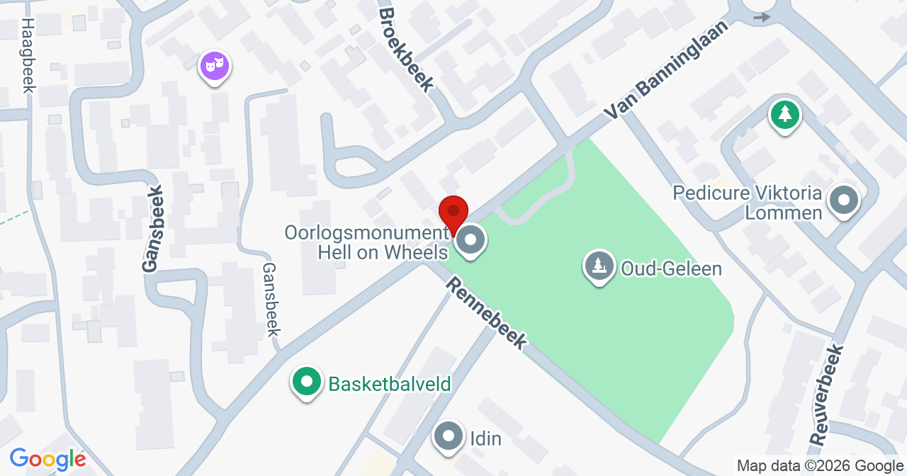 Kaart van het incident in Geleen met de aanrijroutes van de gealarmeerde eenheden
