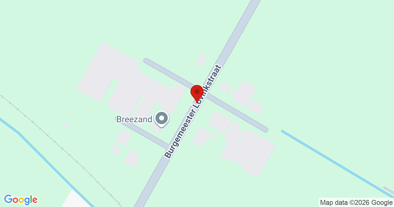 Kaart van het incident in Breezand met de aanrijroutes van de gealarmeerde eenheden