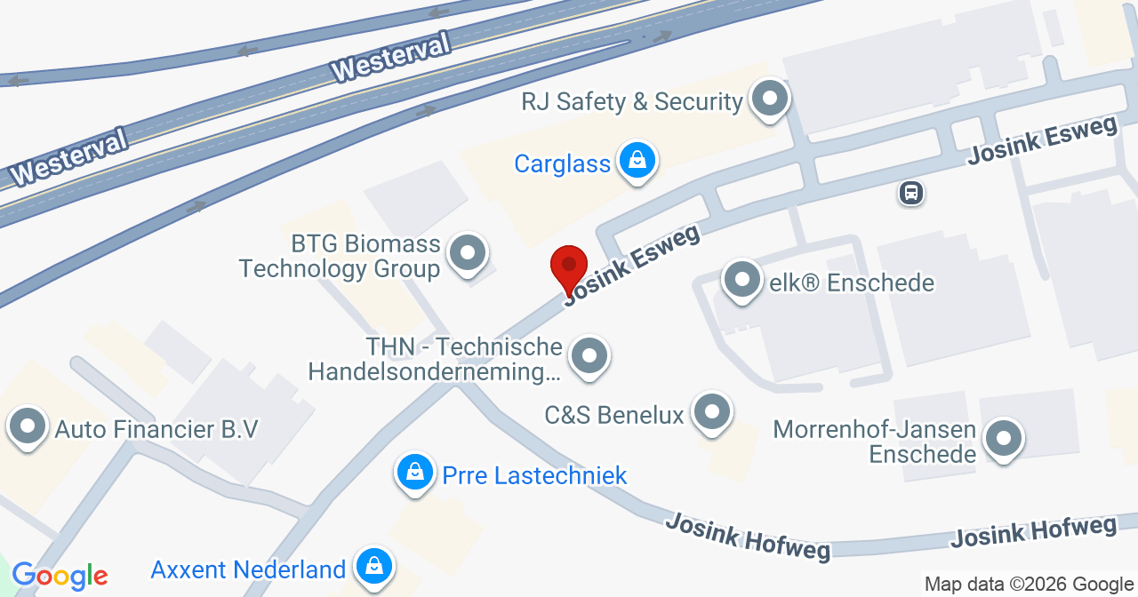 Kaart van het incident in Enschede met de aanrijroutes van de gealarmeerde eenheden
