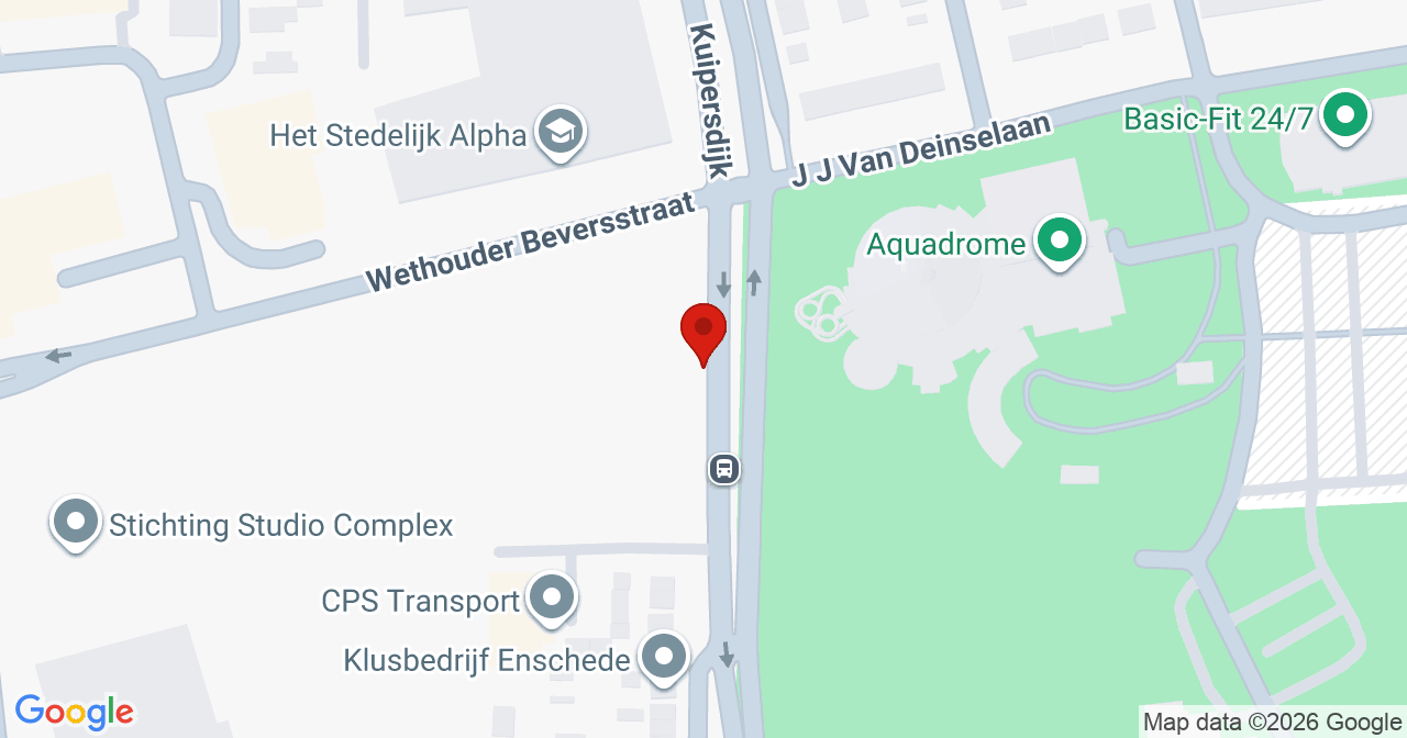 Kaart van het incident in Enschede met de aanrijroutes van de gealarmeerde eenheden