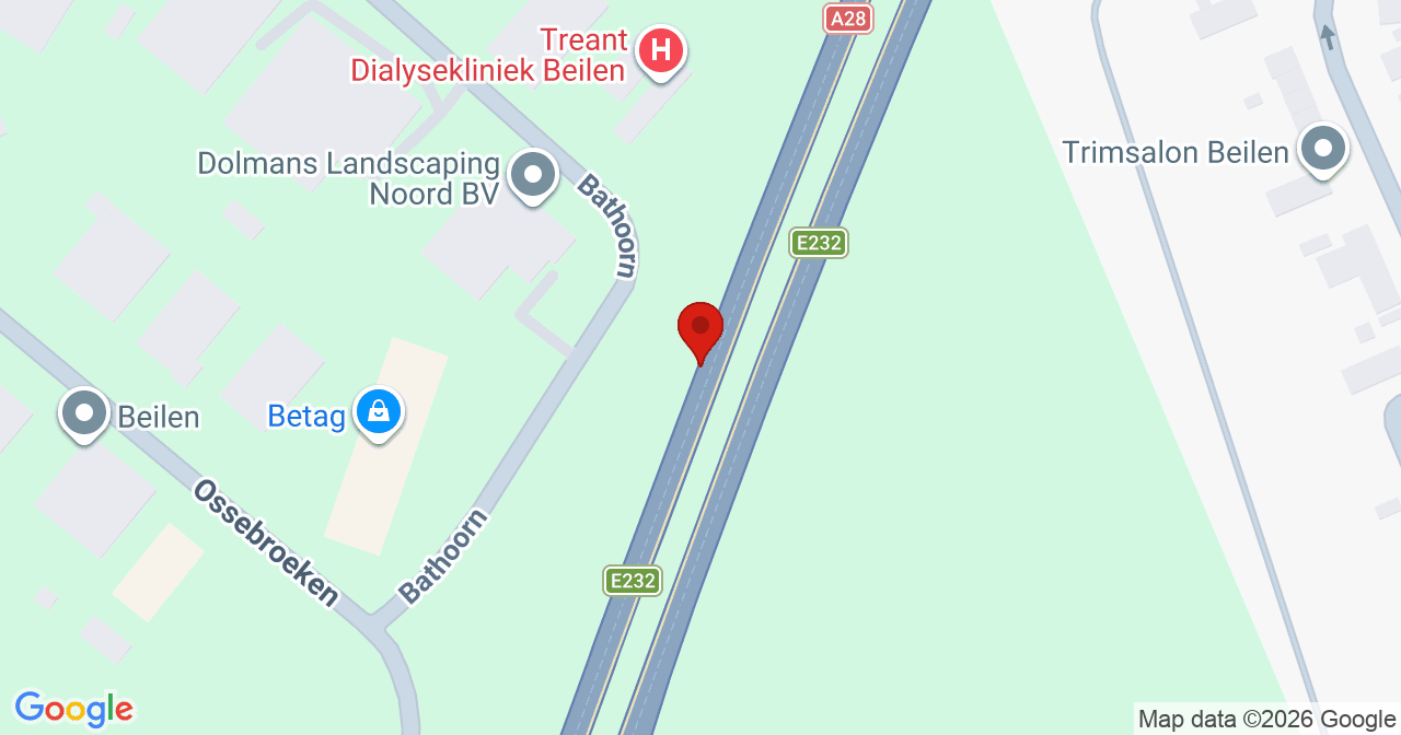 Kaart van het incident in Beilen met de aanrijroutes van de gealarmeerde eenheden