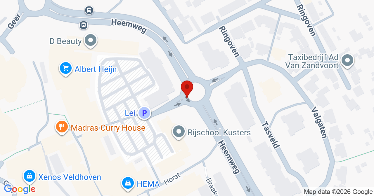 Kaart van het incident in Veldhoven met de aanrijroutes van de gealarmeerde eenheden