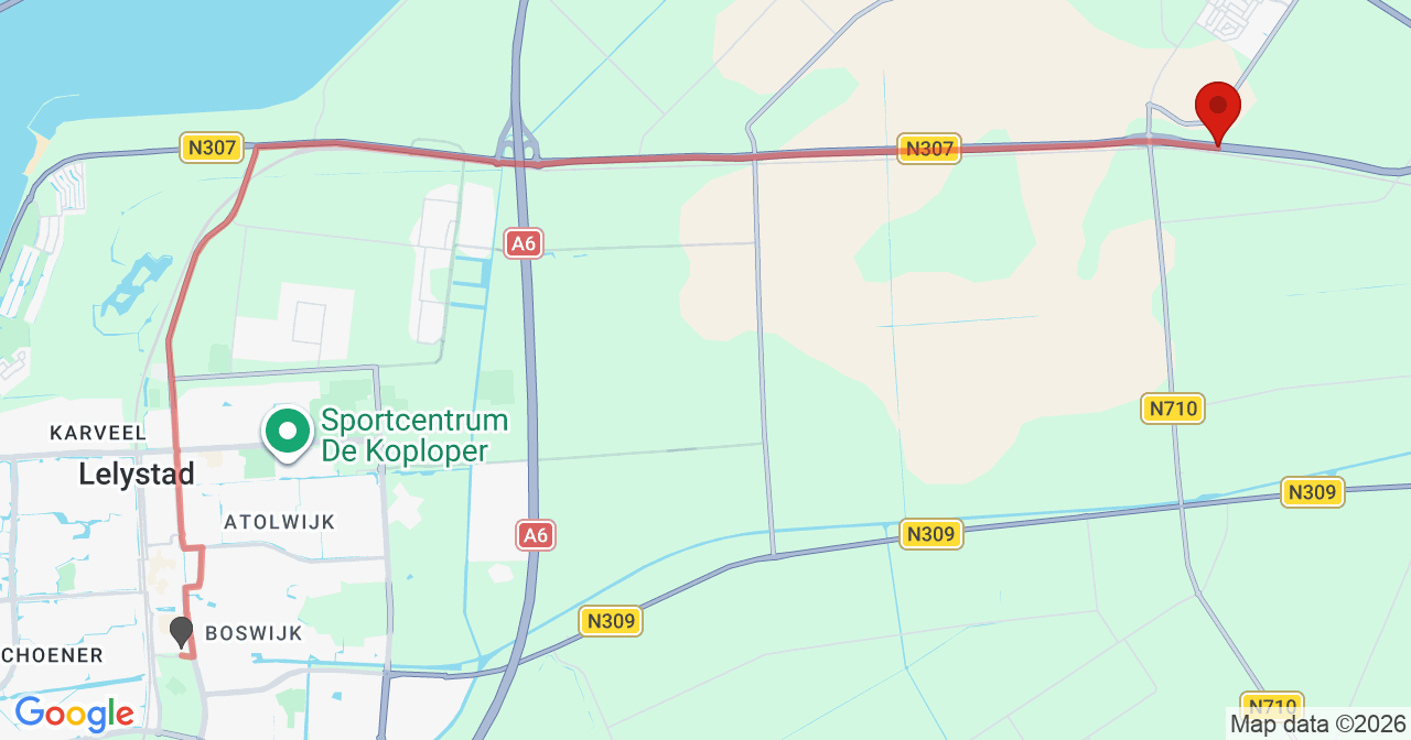 Kaart van het incident in Swifterbant met de aanrijroutes van de gealarmeerde eenheden