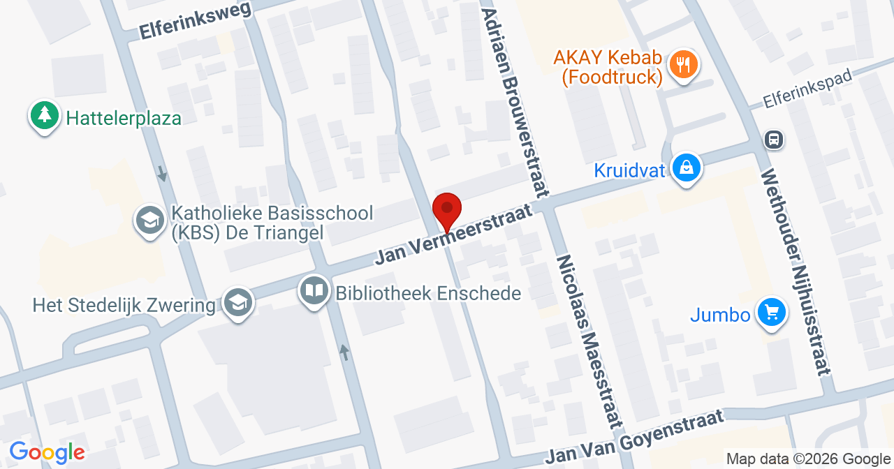 Kaart van het incident in Enschede met de aanrijroutes van de gealarmeerde eenheden
