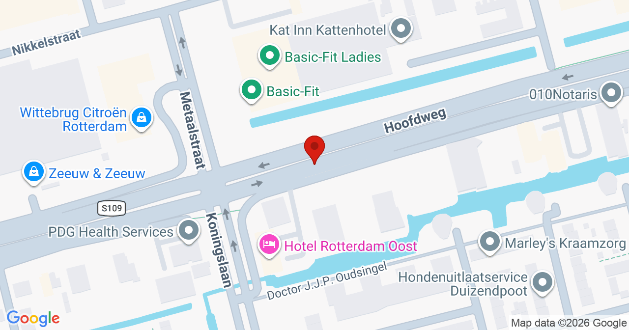 Kaart van het incident in Rotterdam met de aanrijroutes van de gealarmeerde eenheden