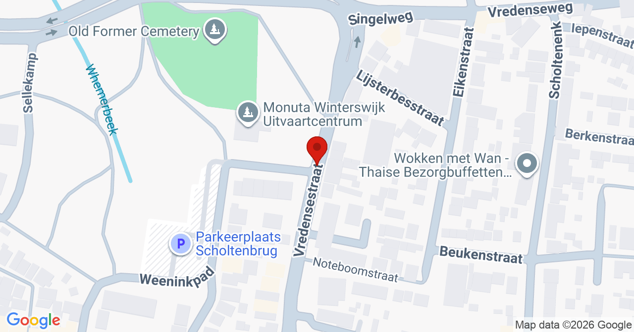 Kaart van het incident in Winterswijk met de aanrijroutes van de gealarmeerde eenheden