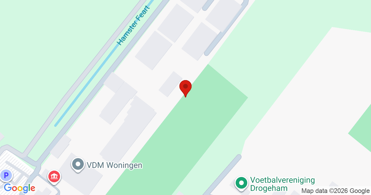 Kaart van het incident in Drogeham met de aanrijroutes van de gealarmeerde eenheden