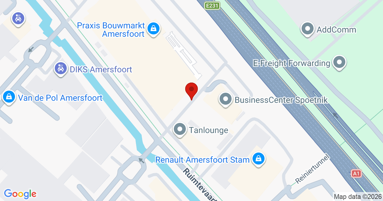 Kaart van het incident in Amersfoort met de aanrijroutes van de gealarmeerde eenheden