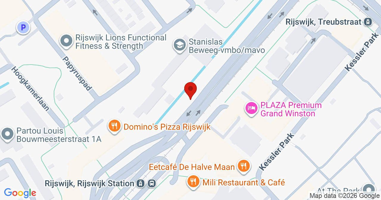 Kaart van het incident in Rijswijk met de aanrijroutes van de gealarmeerde eenheden