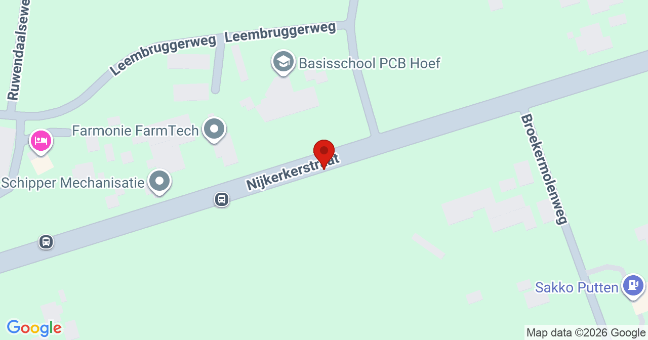 Kaart van het incident in Putten met de aanrijroutes van de gealarmeerde eenheden