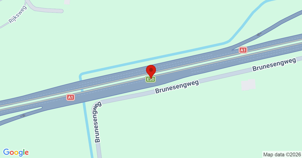 Kaart van het incident in Terschuur met de aanrijroutes van de gealarmeerde eenheden