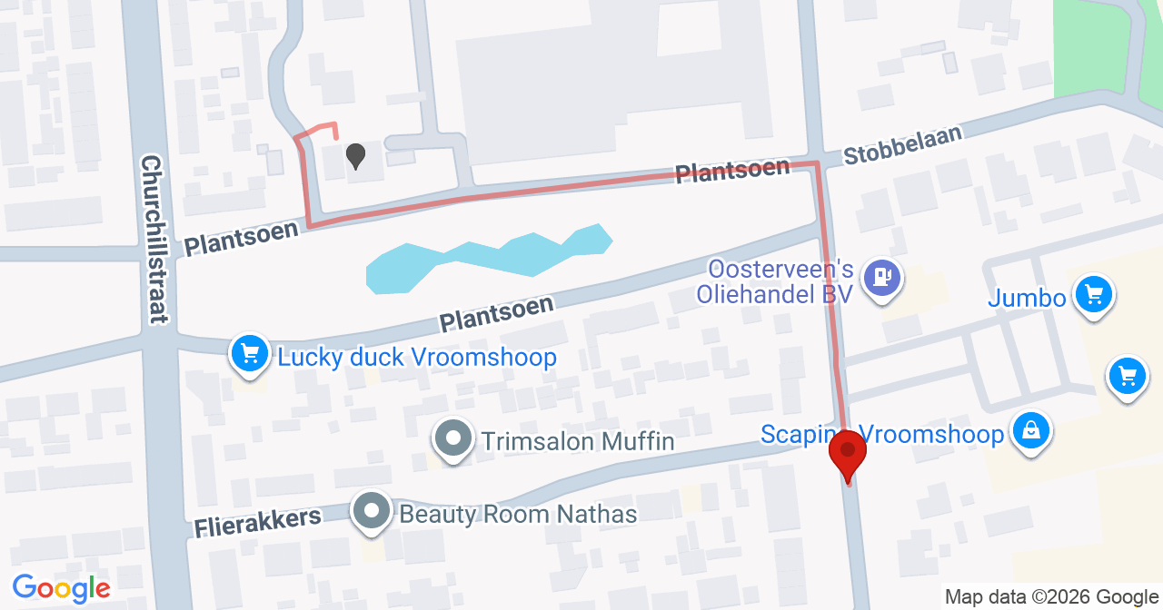 Kaart van het incident in Vroomshoop met de aanrijroutes van de gealarmeerde eenheden
