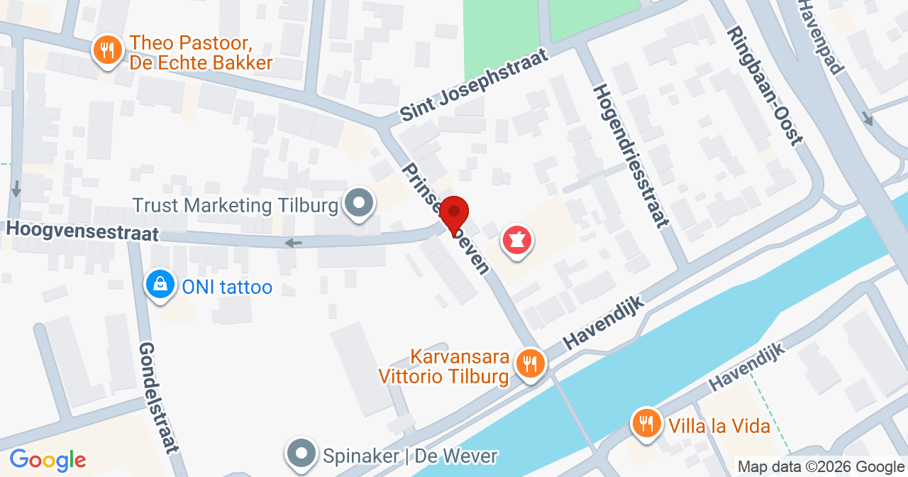 Kaart van het incident in Tilburg met de aanrijroutes van de gealarmeerde eenheden