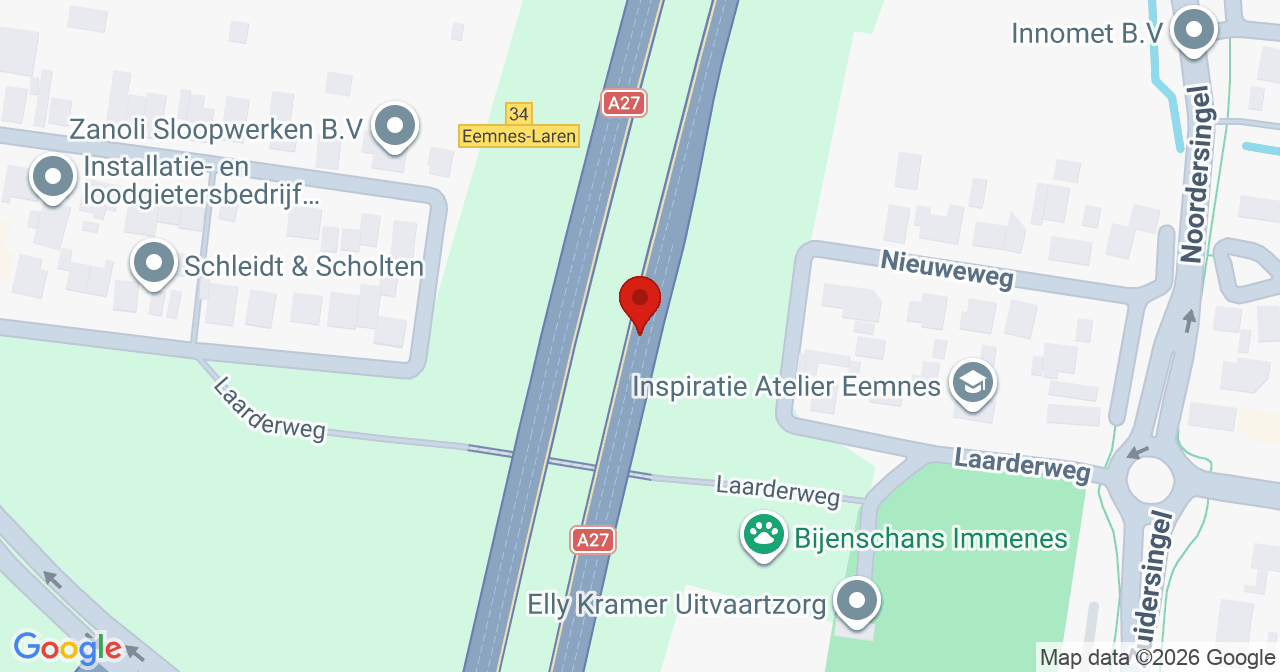 Kaart van het incident in Eemnes met de aanrijroutes van de gealarmeerde eenheden